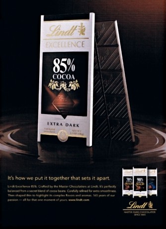 Lindt Ad, tearsheets, photography by Rich Begany